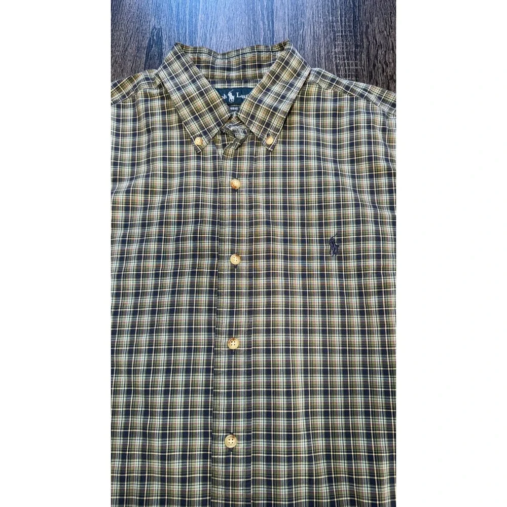 Ralph Lauren Classic Fit Plaid Button Down‎ Shirt Men's L Preppy Casual Pony